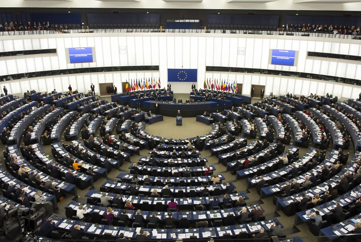 Il Presidente Sergio Mattarella in occasione del suo intervento alla seduta solenne del Parlamento Europeo