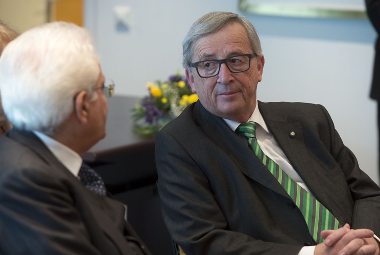 Il Presidente Sergio Mattarella con il Presidente della Commissione Europea, Jean-Claude Junker
