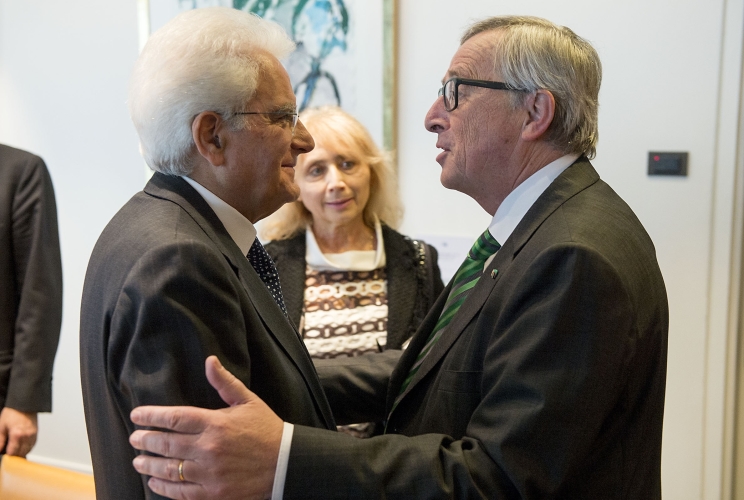 Il Presidente Sergio Mattarella con il Presidente della Commissione Europea, Jean-Claude Junker