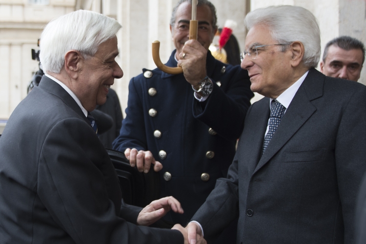 Il Presidente Sergio Mattarella accoglie al Quirinale il Presidente della Repubblica Ellenica, Prokopios Pavlopoulos