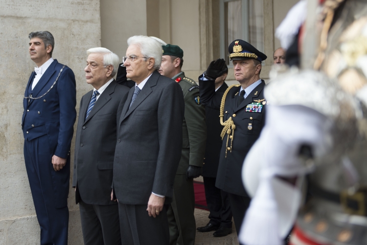 Il Presidente Sergio Mattarella con il Presidente della Repubblica Ellenica, Prokopios Pavlopoulos