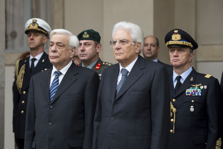 Il Presidente Sergio Mattarella con il Presidente della Repubblica Ellenica, Prokopios Pavlopoulos