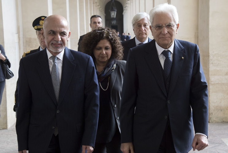 Il Presidente Sergio Mattarella con il il Presidente della Repubblica Islamica dell'Afghanistan