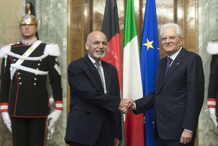 Il Presidente Sergio Mattarella con il il Presidente della Repubblica Islamica dell'Afghanistan,