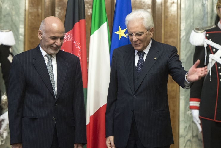 Il Presidente Sergio Mattarella con il il Presidente della Repubblica Islamica dell'Afghanistan,