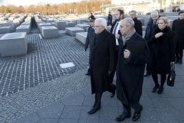  Il Presidente della Repubblica Sergio Mattarella  nel corso della visita al Memoriale per gli Ebrei assassinati d’Europa