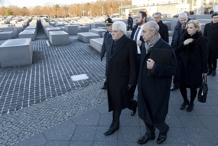  Il Presidente della Repubblica Sergio Mattarella  nel corso della visita al Memoriale per gli Ebrei assassinati d’Europa