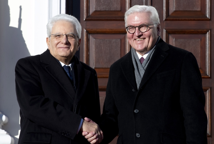 Il Presidente della Repubblica Sergio Mattarella accolto dal Presidente della Repubblica Federale di Germania Frank-Walker Steinmeier