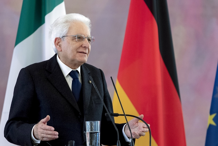  Il Presidente della Repubblica Sergio Mattarella nel corso delle dichiarazioni alla stampa con il Presidente della Repubblica Federale di Germania Frank-Walter Steinmeier