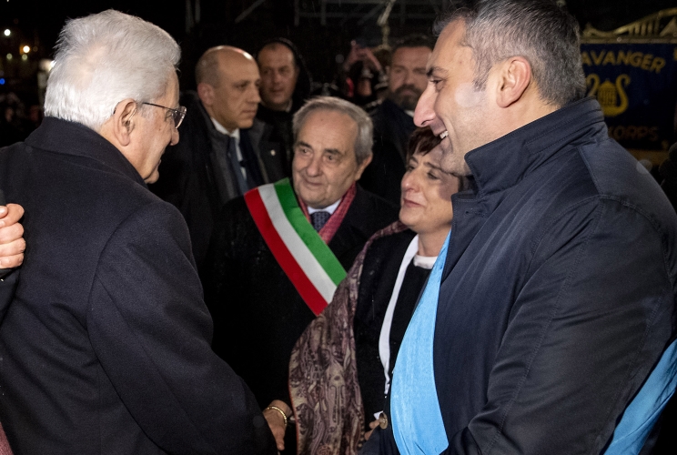 Il Presidente della Repubblica Sergio Mattarella al suo arrivo a Matera per la cerimonia di inaugurazione di Matera capitale europea della cultura
