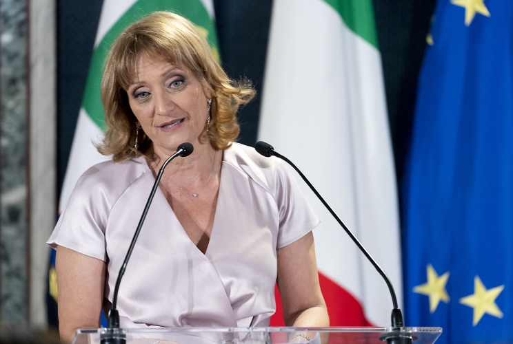 La Presidente UCEI Noemi Di Segni nel corso della celebrazione del "Giorno della Memoria"
