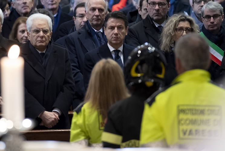 Il Presidente Sergio Mattarella ai Funerali di Stato dell'on. Giuseppe Zamberletti 