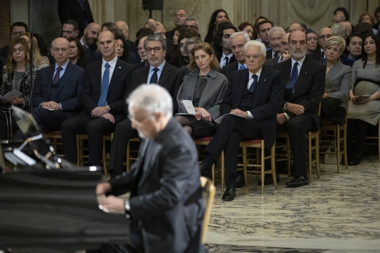 Il Presidente della Repubblica Sergio Mattarella in occasione del concerto per il centesimo anniversario della nascita di Tullia Zevi 