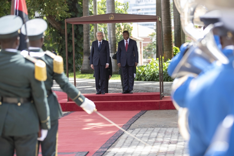 Il Presidente della Repubblica Sergio Mattarella a Palazzo Presidenziale con il Presidente della Repubblica dell'Angola, João Lourenço