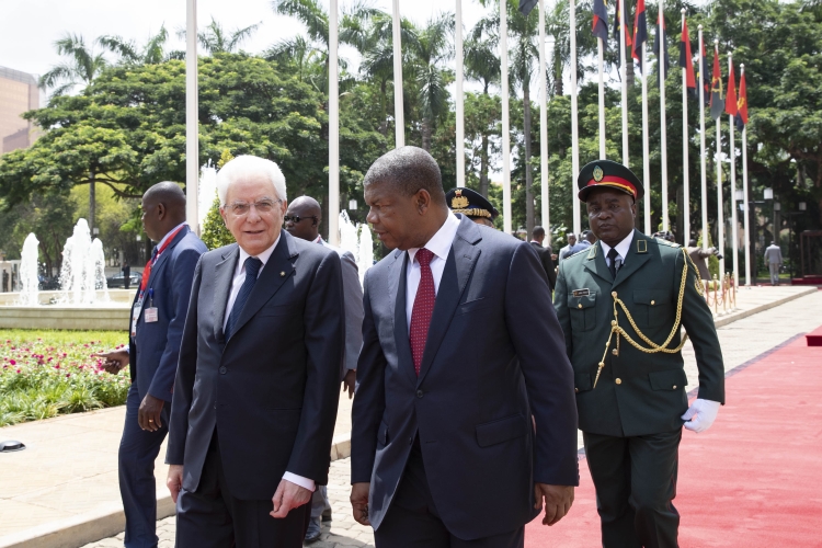 Il Presidente della Repubblica Sergio Mattarella a Palazzo Presidenziale con il Presidente della Repubblica dell'Angola, João Lourenço 