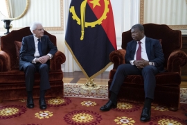 Il Presidente della Repubblica Sergio Mattarella a Palazzo Presidenziale nel corso dei colloqui con il Presidente della Repubblica dell'Angola, João Lourenço 