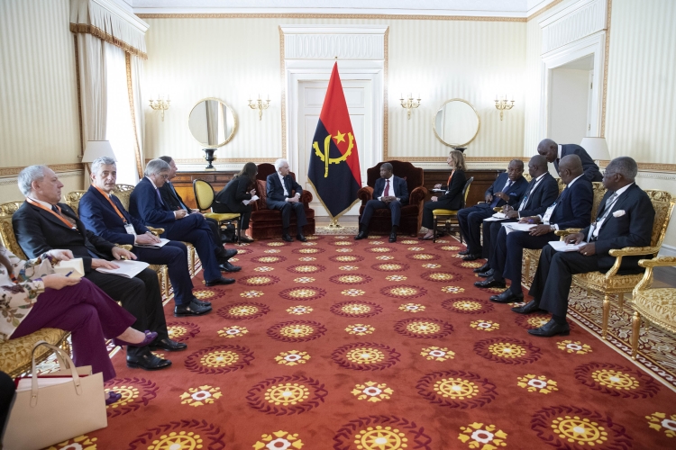 Il Presidente della Repubblica Sergio Mattarella nel corso dei colloqui con il Presidente della Repubblica dell'Angola, João Lourenço e le rispettive delegazioni