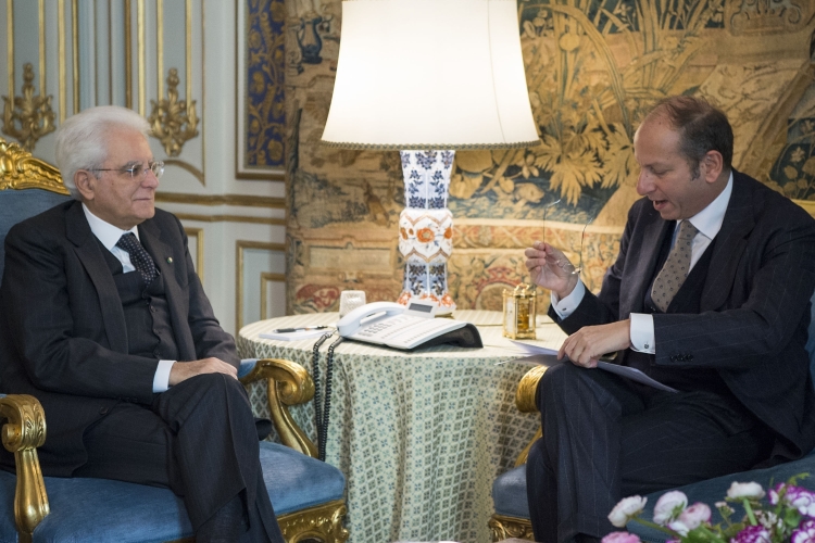 Il Presidente Sergio Mattarella incontra il direttore del giornale "Il Messaggero" Virman Cusenza