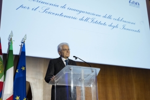Il Presidente della Repubblica Sergio Mattarella alla cerimonia per i 600 anni di fondazione dell'Istituto degli Innocenti