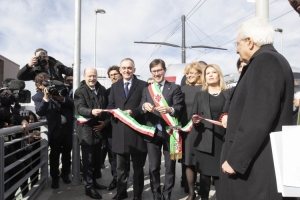 Il Presidente della Repubblica Sergio Mattarella all'Aeroporto di Peretola,al taglio del nastro del nuovo tratto T2 della tramvia di Firenze