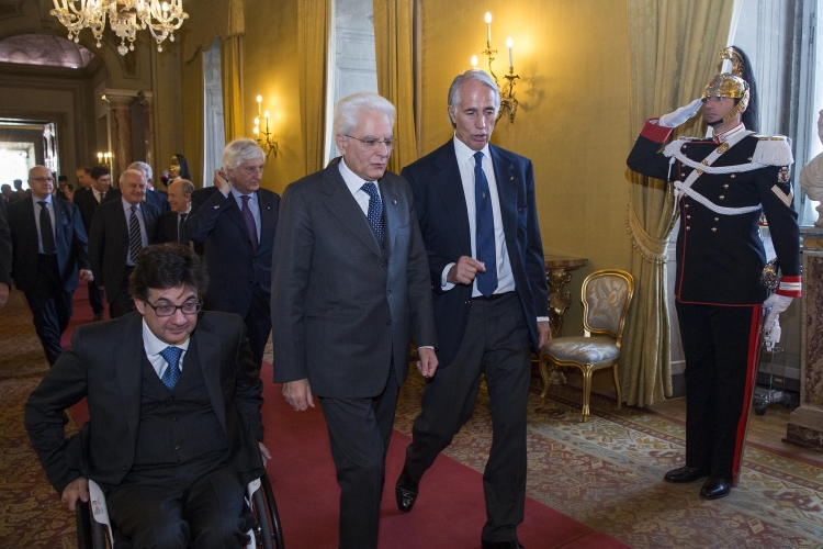 Mattarella con Malagò e Pancalli,  