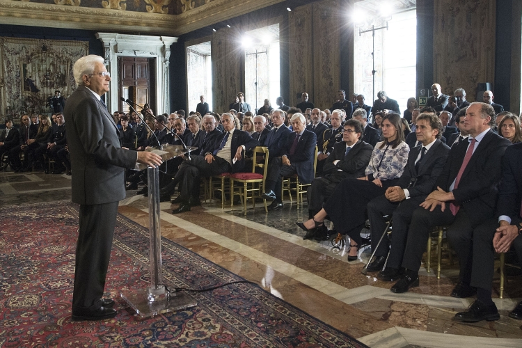 Un momento dell'incontro con una rappresentanza di atleti italiani 