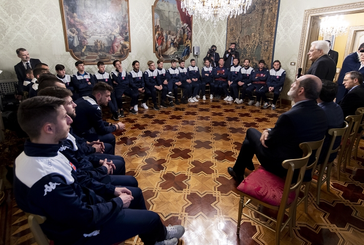 Il Presidente Sergio Mattarella nel corso dell'incontro con una delegazione dell’IPAB - Opera Pia Asilo Savoia 