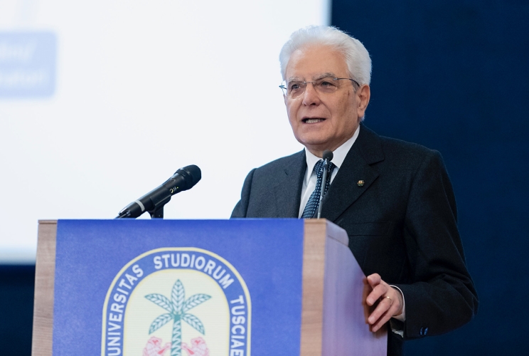 Il Presidente Mattarella alla cerimonia di inaugurazione dell’anno accademico dell’Universita della Tuscia
