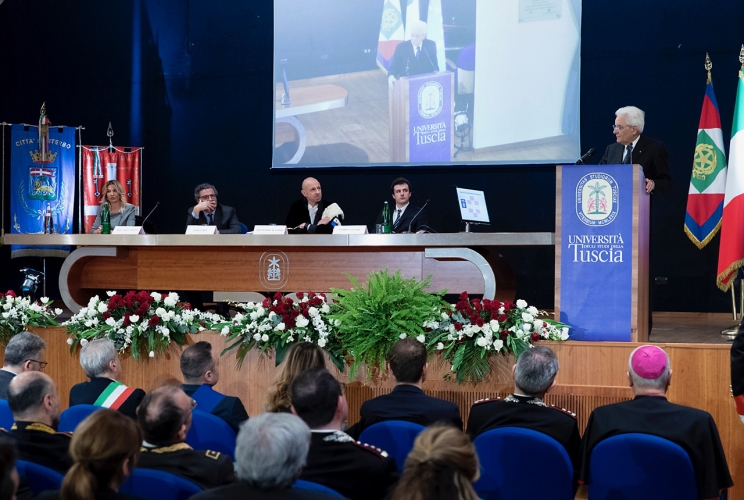 Il Presidente Mattarella alla cerimonia di inaugurazione dell’anno accademico dell’Universita della Tuscia