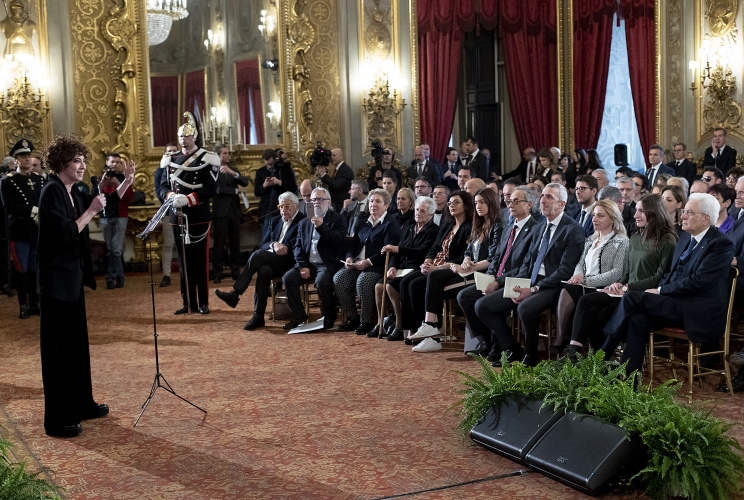 Il Presidente Sergio Mattarella in occasione della cerimonia di consegna delle onorificenze OMRI conferite “motu proprio” dal Presidente della Repubblica a cittadini distintisi per atti di eroismo e impegno civile