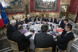 Il Presidente Sergio Mattarella in occasione della riunione del Consiglio Supremo di Difesa
