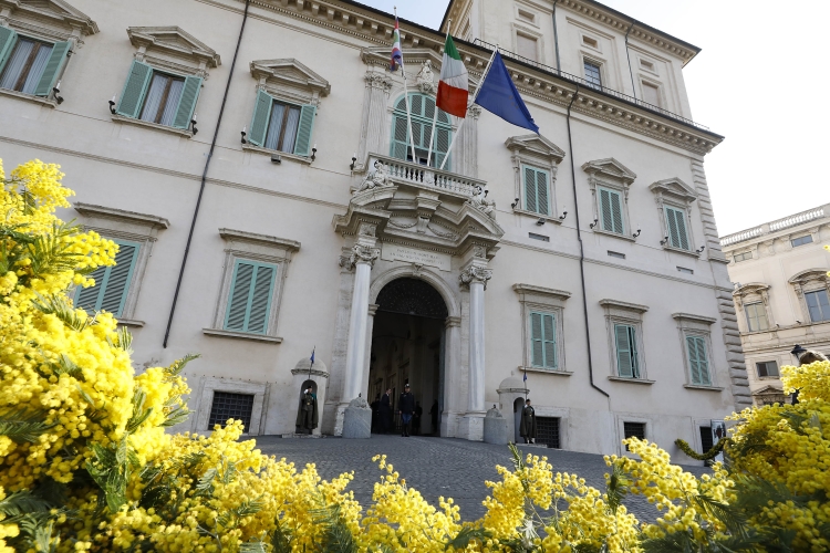Il Palazzo del Quirinale in occasione della Giornata Internazionale della Donna