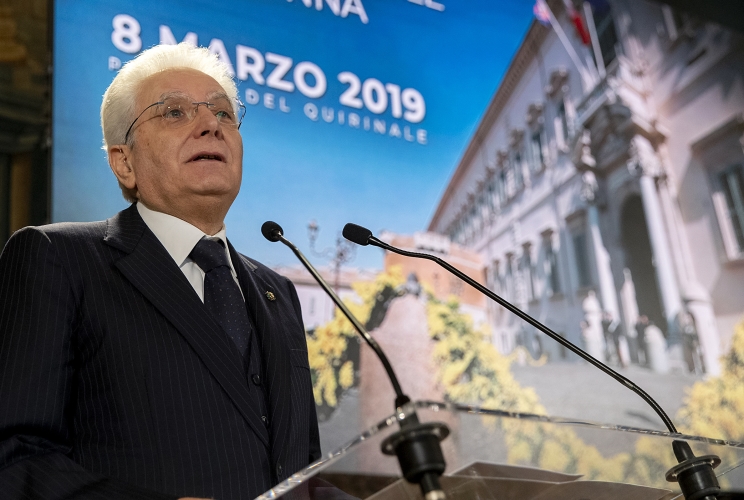 Il Presidente Sergio Mattarella in occasione della celebrazione della Giornata Internazionale della Donna, da titolo “Mai più schiave”
