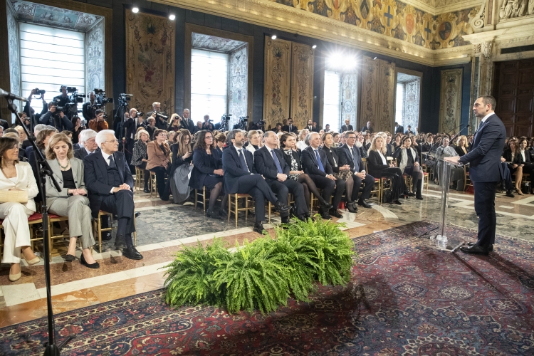 Il Presidente Sergio Mattarella in occasione della celebrazione della Giornata Internazionale della Donna, dal titolo “Mai più schiave” 
