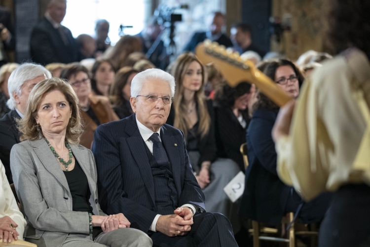 Il Presidente Sergio Mattarella in occasione della celebrazione della Giornata Internazionale della Donna, dal titolo “Mai più schiave” 
