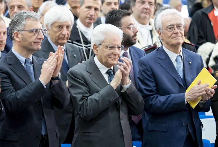 Il Presidente della Repubblica Sergio Mattarella in occasione della cerimonia di inaugurazione dell'anno accademico 2018/2019 dell'Università di Cassino e del Lazio Meridionale