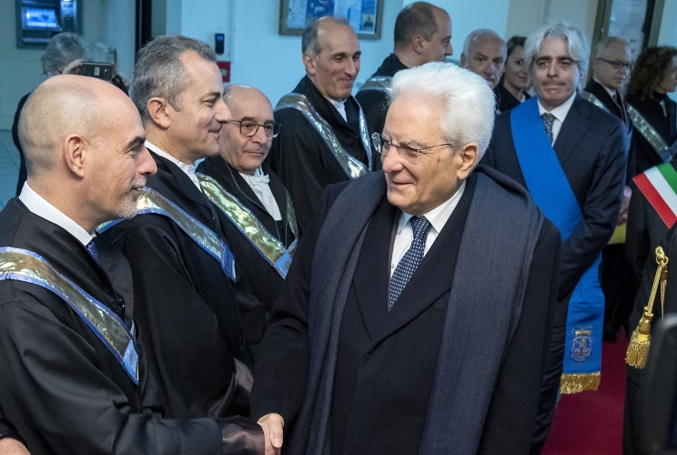 Il Presidente della Repubblica Sergio Mattarella in occasione della cerimonia di inaugurazione dell'anno accademico 2018/2019 dell'Università di Cassino e del Lazio Meridionale