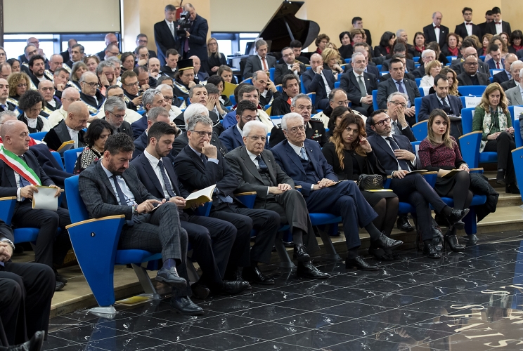 Il Presidente Sergio Mattarella alla cerimonia di apertura dell'anno accademico dell'Università degli Studi di Cassino e del Lazio Meridionale