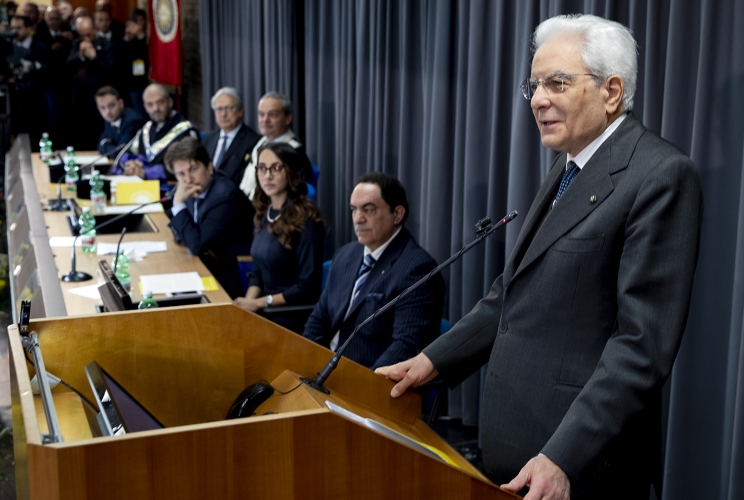 Il Presidente Sergio Mattarella alla cerimonia di apertura dell'anno accademico dell'Università degli Studi di Cassino e del Lazio Meridionale