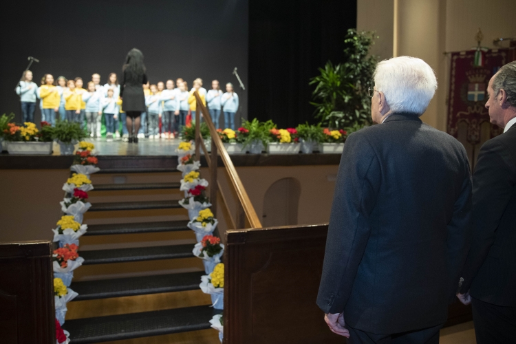 Il Presidente della Repubblica Sergio Mattarella al Teatro Comunale di Belluno,in occasione della cerimonia commemorativa dell’alluvione dell’ottobre 2018