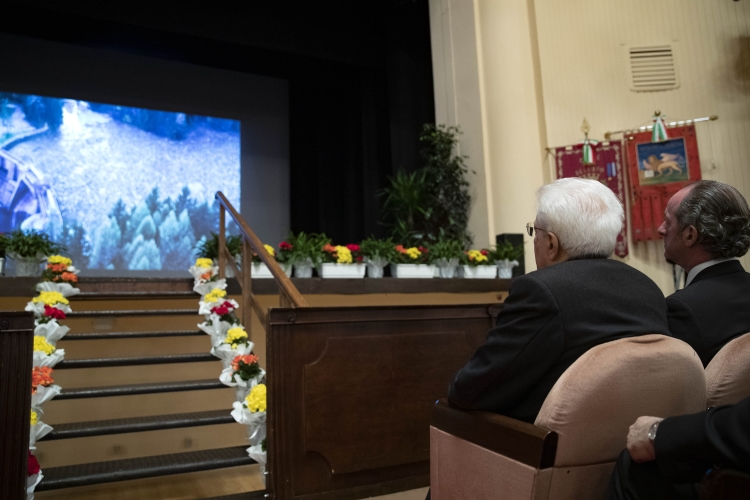 Il Presidente della Repubblica Sergio Mattarella al Teatro Comunale di Belluno in occasione della cerimonia commemorativa dell’alluvione dell’ottobre 2018