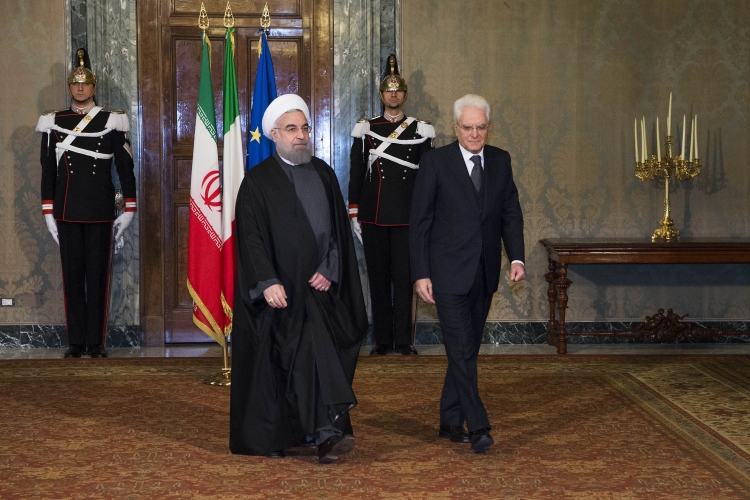 Il Presidente della Repubblica Sergio Mattarella con il Presidente della Repubblica Islamica dell'Iran