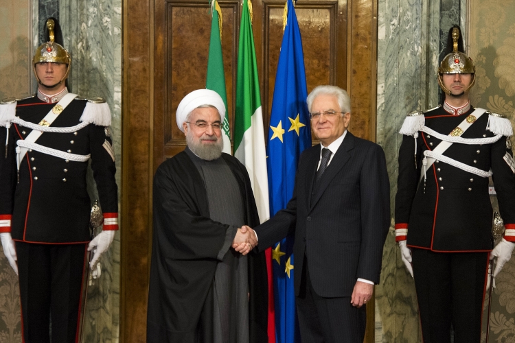 Il Presidente della Repubblica Sergio Mattarella con il Presidente della Repubblica Islamica dell'Iran