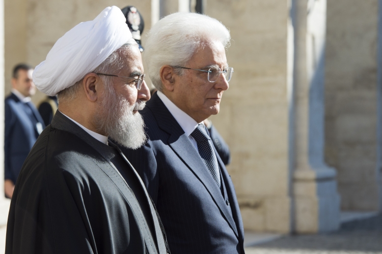 Il Presidente della Repubblica Sergio Mattarella con il Presidente della Repubblica Islamica dell'Iran