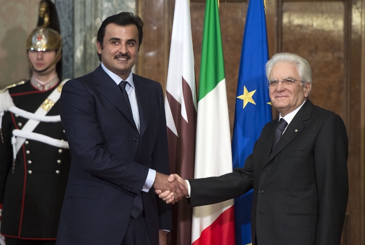 Il Presidente Sergio Mattarella con l'Emiro dello Stato del Qatar, 