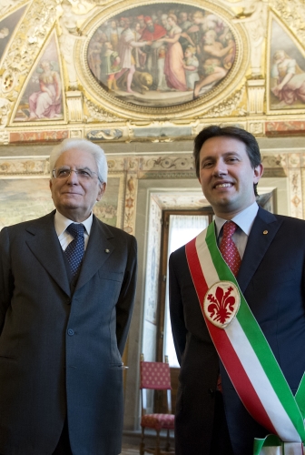 Il Presidente Sergio Mattarella con il Sindaco di Firenze Dario Nardella