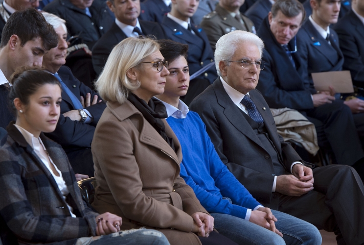 Il Presidente Sergio Mattarella con la Vice Presidente della Regione Toscana, Monica Barni, al convegno "Scenari del XXI secolo"