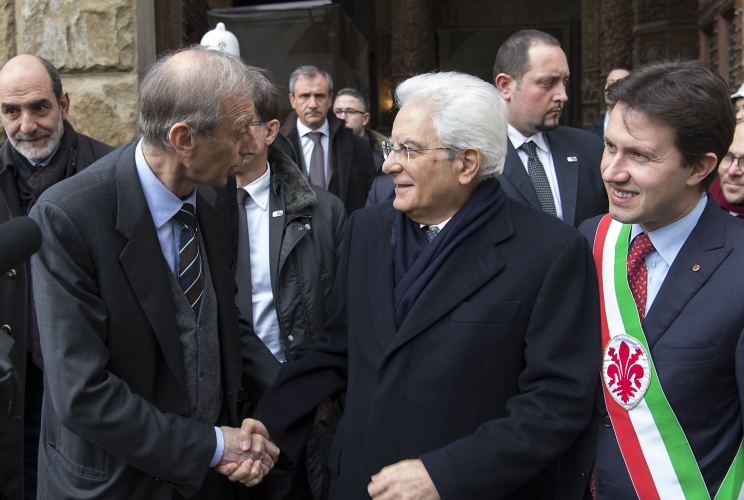Il Presidente Sergio Mattarella con il Presidente dell'Anci, Piero Fassino 