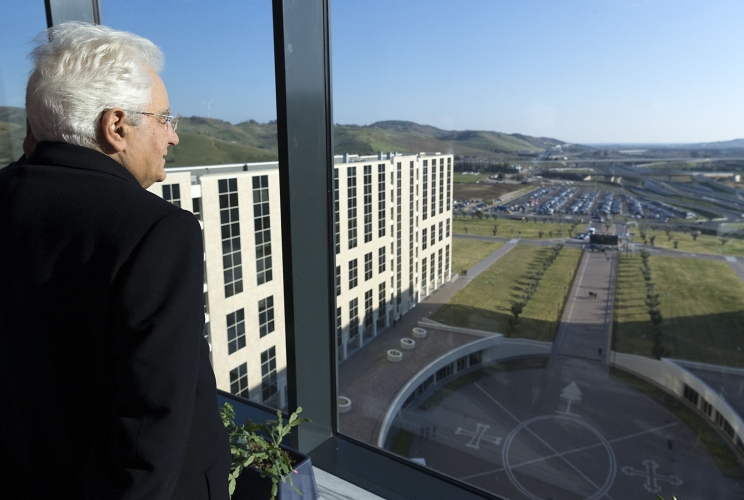 Il Presidente Sergio Mattarella in occasione della cerimonia inaugurale della Cittedella regionale