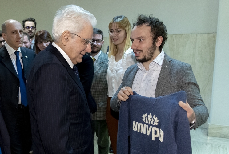 Il Presidente Sergio Mattarella al suo arrivo all'Università Politecnica delle Marche in occasione della cerimonia di inaugurazione dell'anno accademico 2018/2019 dell'Ateneo